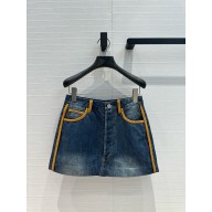 MIU MIU Denim miniskirt NAVY 2024
