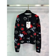 Chanel Cashmere & Alpaca Black, Red, Light Blue & White pullover P77952 2024