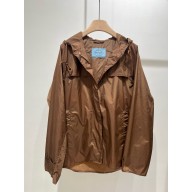 PRADA Light technical fabric blouson jacket Tobacco 2024