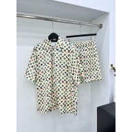 LOUIS VUITTON Monogram Printed Short-Sleeved Silk Shirt AND SHORTS 2024