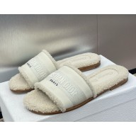 Dior Dway Slide white Calfskin and Embroidered Cotton 2024