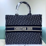 Dior Book Tote Bag in Oblique Embroidered Velvet Blue 2020