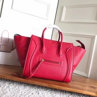 celine grained calfskin phantom luggage red/black
