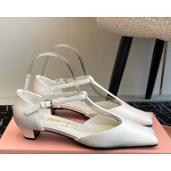 Miu Miu leather Ankle Strap Sandals white 0109-2025