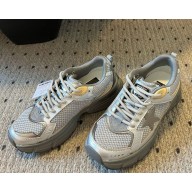 GOLDEN GOOSE Women’s Lightstar in metallic leather and silver mesh with gray star 2025