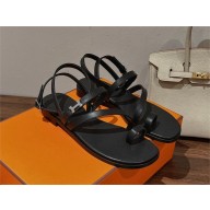 Hermes harmonie sandal in calfskin black 2023