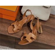 Hermes Eternite 80 sandal in calfskin tan 2023