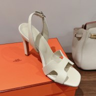 Hermes Ella 105 sandal in calfskin white 2023