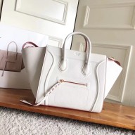 celine grained calfskin phantom luggage white/red