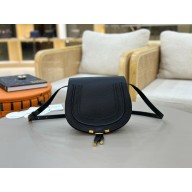 Chloe Marcie small leather shoulder bag black 2025