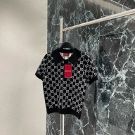 GUCCI BLACK Reversible GG wool jacquard polo shirt 814273 2025