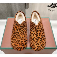 Loro Piana flat suede calfskin with shearling leopard brown 2024