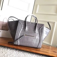 celine crocodile pattern phantom luggage gray