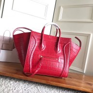 celine crocodile pattern phantom luggage red