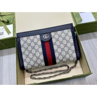 Gucci Ophidia jumbo GG small shoulder bag 503877 black and blue 2023