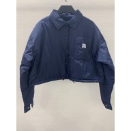 MIU MIU BLUE Technical fabric down jacket ML1086 2024