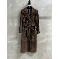 chanel suede leather trench coat dark chocolate 2024