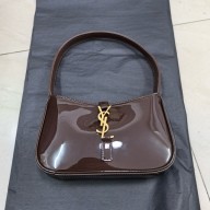 saint laurent mini le 5 à 7 in patent leather SPICY CHOCOLATE 2024 (original quality)