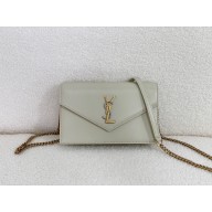 saint laurent mini envelope in sheepskin gray 2024(original quality)