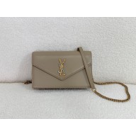 saint laurent mini envelope in sheepskin GREYISH BROWN 2024(original quality)