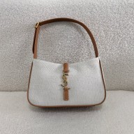 saint laurent le 5 à 7 in canvas and leather GREGE AND BRICK 2024(original quality)