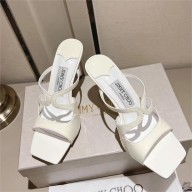 Jimmy Choo Anise 85 satin mules white 2023