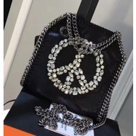 Stella Mccartney Falabella Mini Crystal Peace Fold Over Tote Black 2018