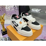 Louis Vuitton women's/men's LV Trainer sneakers Cream Black 2024