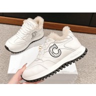 Dior lace-up shearling Sneaker C'est Dior Cuir de veau blanc 2024