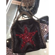 Stella Mccartney Falabella Mini Crystal Star Fold Over Tote Black/Red 2018