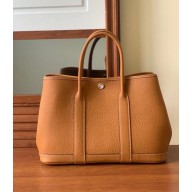Hermes small Garden Party bag in original togo leather golden brown