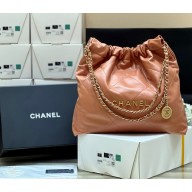 CHANEL Calfskin 22 medium Handbag AS3261 TAN 2022(ORIGINAL QUALITY)