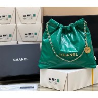 CHANEL Calfskin 22 medium Handbag AS3261 GREEN 2022(ORIGINAL QUALITY)