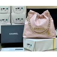 CHANEL Calfskin 22 medium Handbag AS3261 light pink 2022(ORIGINAL QUALITY)