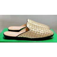 Bottega Veneta Intrecciato Fiandra Slippers Gold 2023