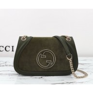 Gucci Blondie small shoulder bag 815715 green suede 2024