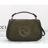 Gucci Blondie shoulder bag 815719 green suede 2024
