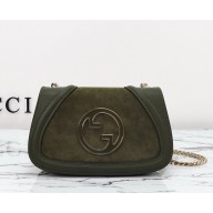 Gucci Blondie mini shoulder bag 815711 green suede 2024