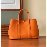 Hermes small Garden Party bag in original togo leather orange