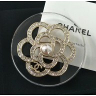 Chanel Transparent Brooch A53185 Gold/Crystal/Pearly White 2018