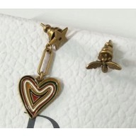 Dior Asymmetric Bee and Heart Earrings 2018