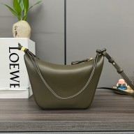 Loewe Mini Hammock Hobo bag in classic calfskin khaki green 2024