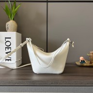 Loewe Mini Hammock Hobo bag in classic calfskin white 2024
