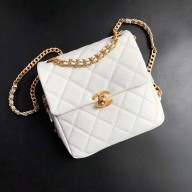 chanel Grained Calfskin & Gold-Tone Metal white backpack 2022