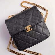 chanel Grained Calfskin & Gold-Tone Metal Black backpack 2022
