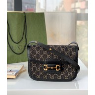 Gucci BLACK AND IVORY GG Horsebit 1955 shoulder bag 602204 2022
