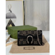 GUCCI BLACK AND IVORY GG Dionysus GG super mini bag 476432 2022