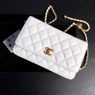 Chanel Gold-Tone Metal WOC Bag AP1450 white 2022
