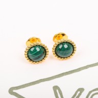 Van Cleef & Arpels Perlée couleurs earrings Malachite