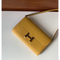 Hermes constance to go bag in epsom leather yellow